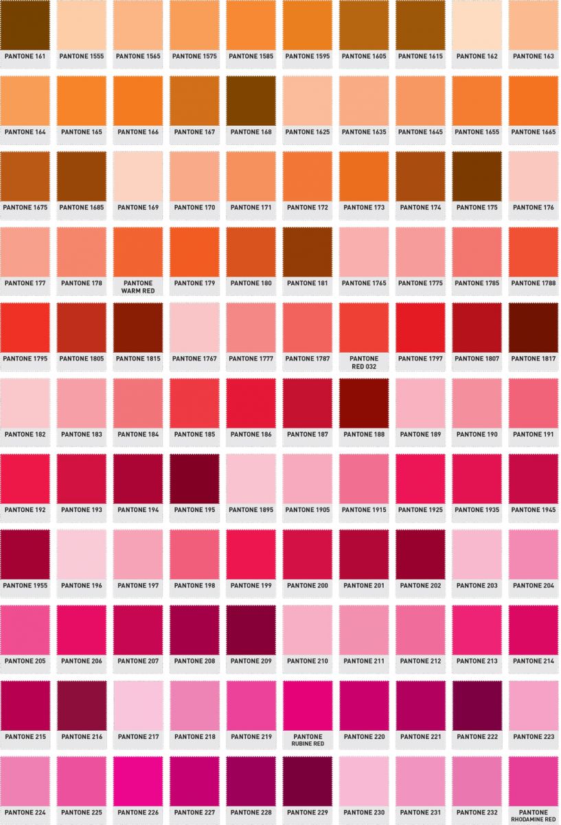 pms color chart red