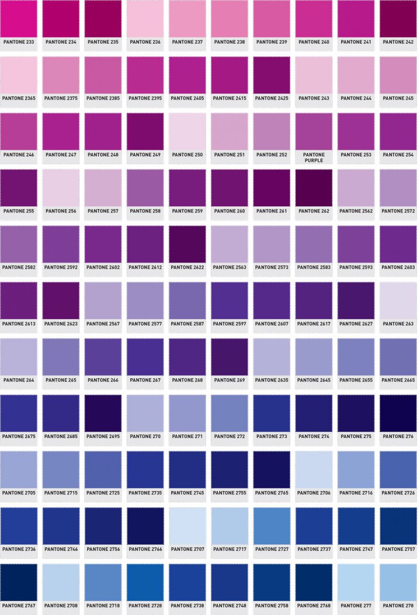 pantone color chart purple